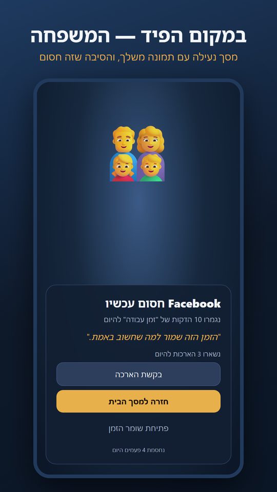 מסך הנעילה עם תמונת המשפחה